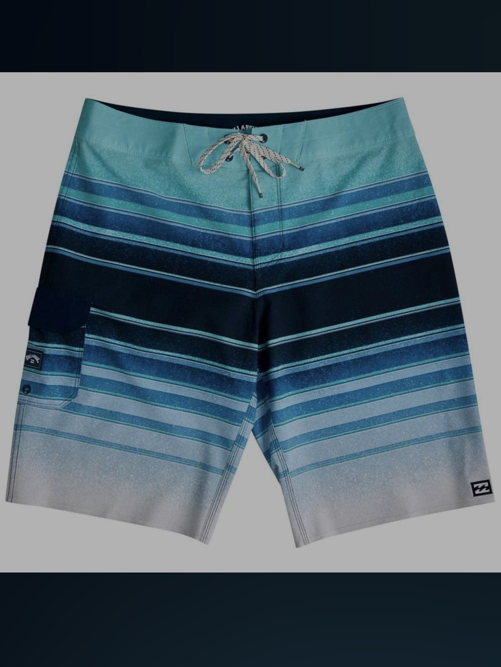 NWT Billabong All Day Teal/navy Blue Stripe Pro Boardshorts/swim Trunks